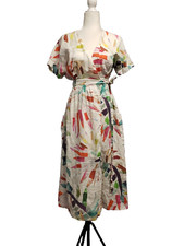 MARA HOFFMAN Palm Tree Print Linen Maxi Dress, Size XS