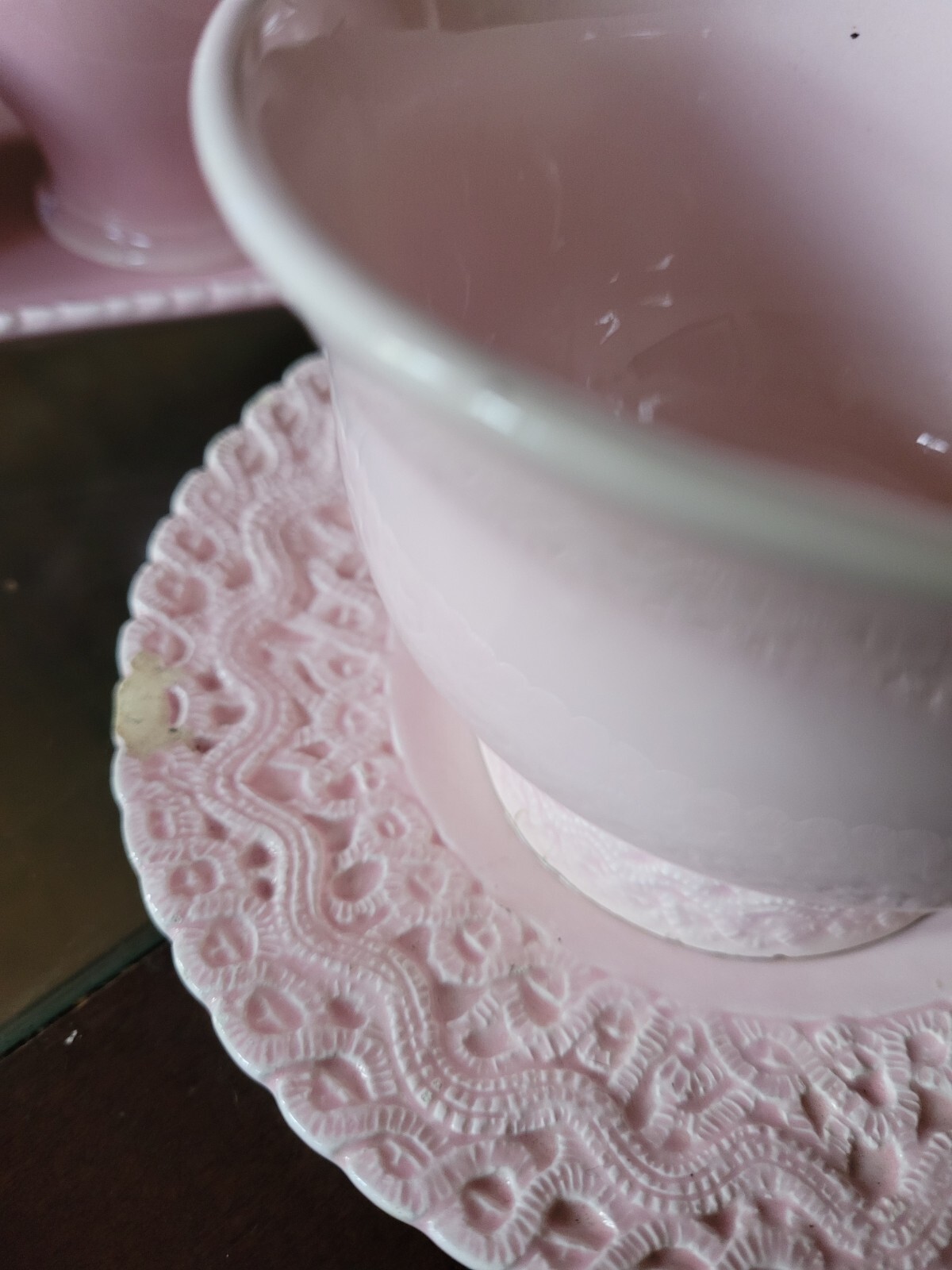 Vintage Tea With Alice David Castke Tea Set Tea Pot Cup Saucer ETC Pink