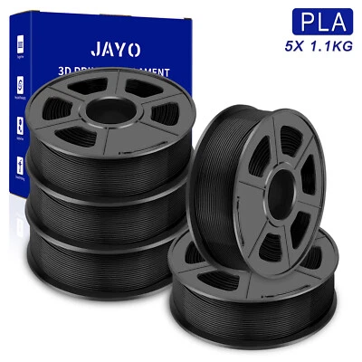 JAYO 5KG Nero PLA 1,75mm Filamento per stampante 3D 1,1KG Basso restringimento