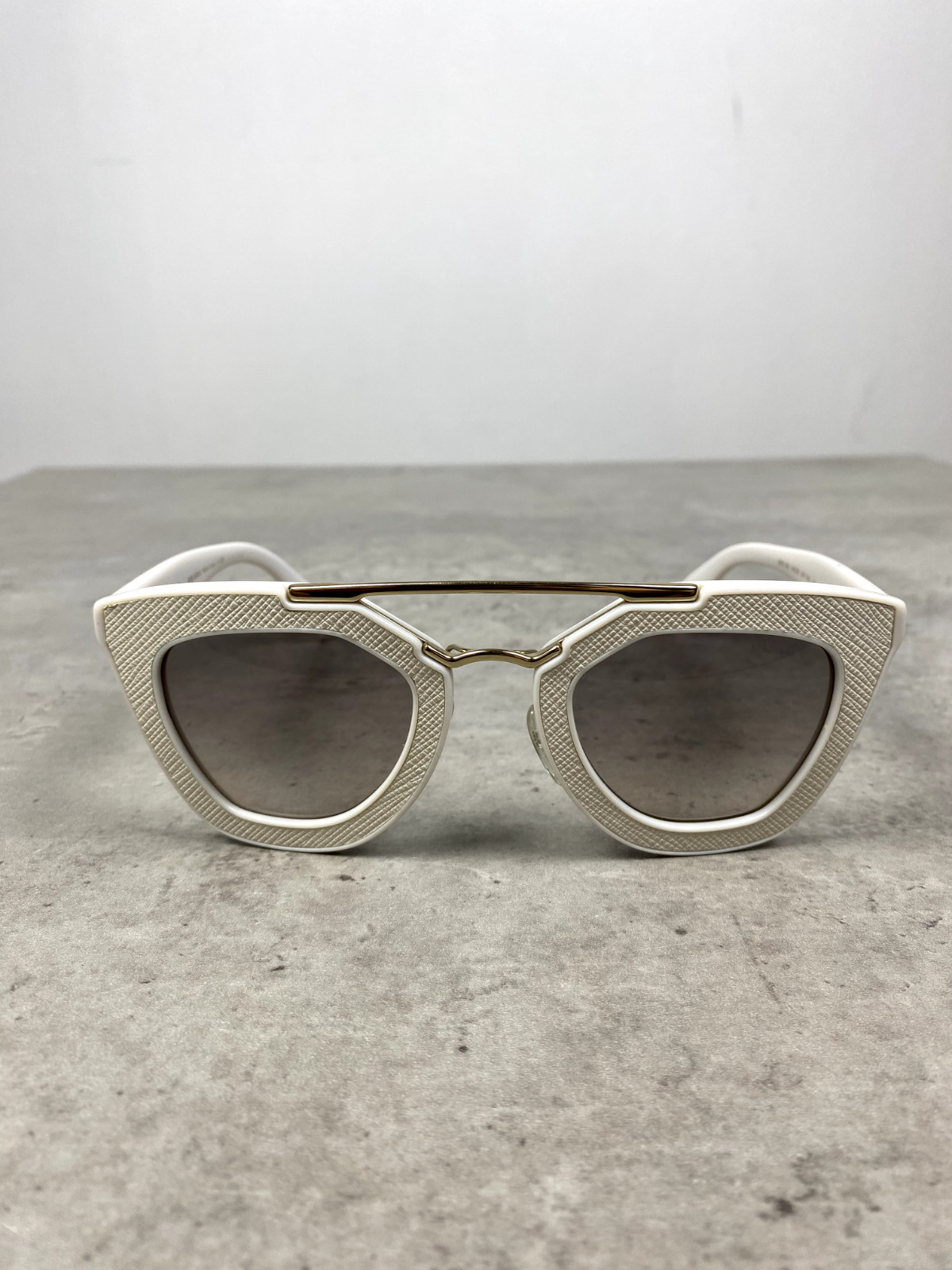 RARE PRADA MILANO Ornate Saffiano Leather Sunglasses SPR 14S image 9