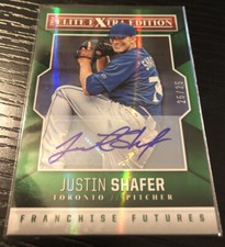 JUSTIN SHAFER 2014 Elite Extra Edition Franchise Futures Auto RC #96 /25 GREEN