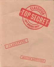 top secret spy ninjas only classified mission materials envelope only PC-E