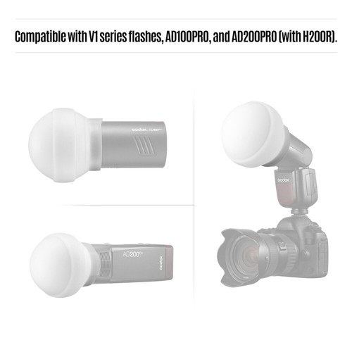 Godox AK-R22 Collapsible Diffuser Dome Soft Ball for Godox V1 AD100Pro AD200Pro - Picture 10 of 12