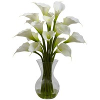Nearly Natural 1299-cr Galla Calla Lily With Vase Arrangement, Cream, New, Free on sale Nearly Natural 1299-cr Galla Calla Lily With Vase Arrangement, Cream, New, Free on sale