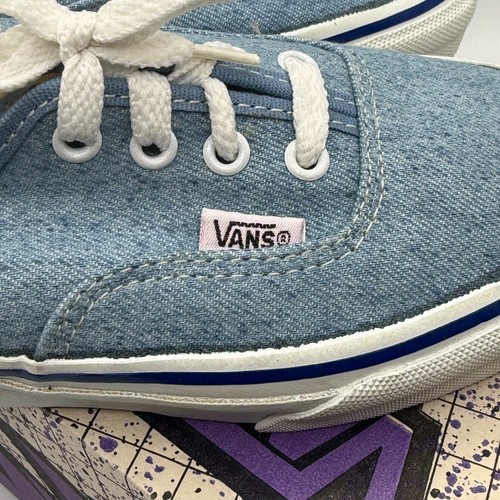 Vintage 1990 Vans INDIGO DENIM NAVY FOXIN Deck Shoes Mens 6 Made USA IN BOX RARE - Picture 8 of 15