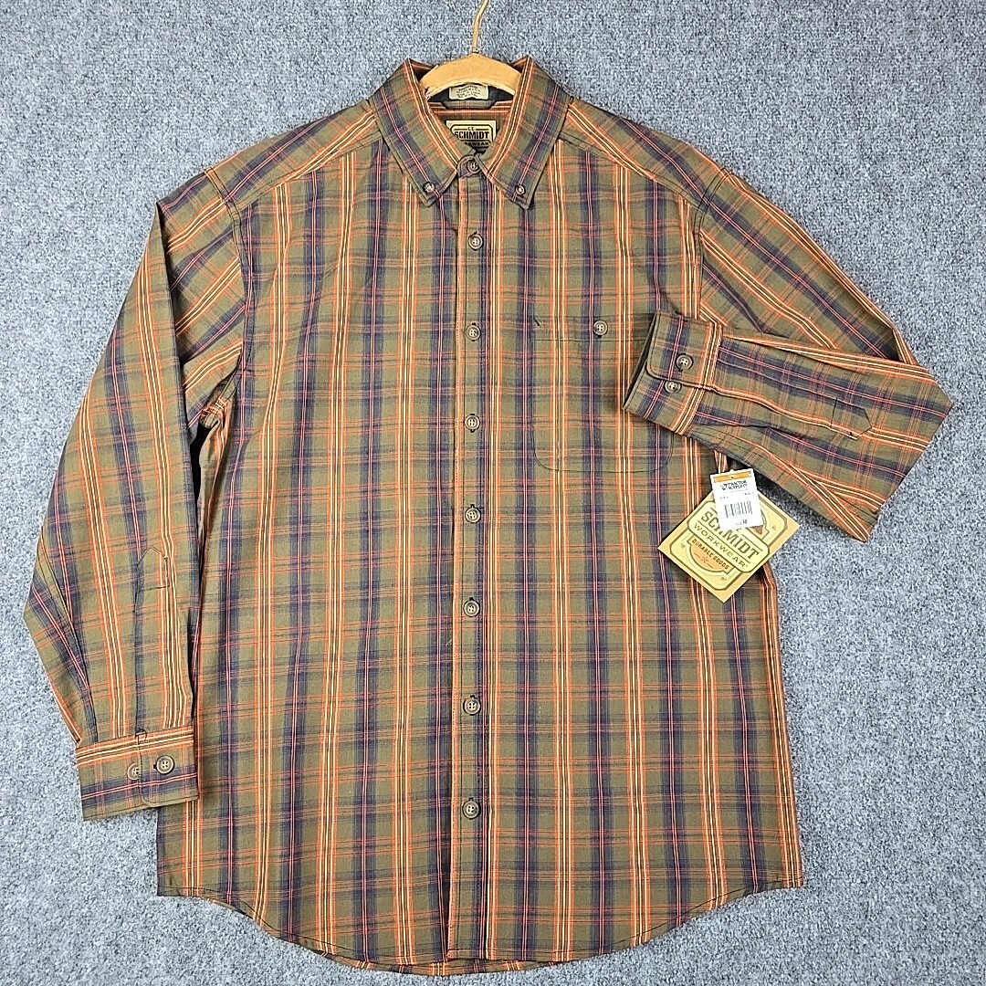 CE Schmidt Shirt Men’s M Plaid Green Blue Brown NWT Long Sleeve Workwear