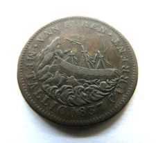 1837 VAN BUREN METALLIC CURRENT - 1841 WEBSTER CREDIT CURRENT HARD TIMES TOKEN