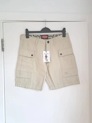 Mambo Cargo Shorts W30 Surfwear Utility Stone Game Keeper Y2K Distress Mens BNWT - Image 1 of 4