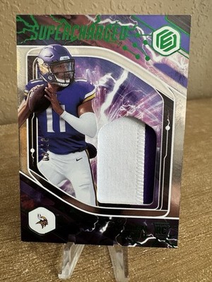 Kellen Mond RC 2021 Panini Elements Supercharged /10 Relic 2 Color Patch Vikings