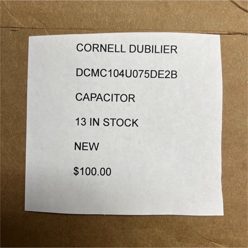 Cornell Dubilier DCMC DCMC104U075DE2B 100,000µF 75V Chassis Screw Cap