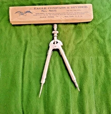 1894 Eagle Compass & Divider No. 569 Pencil Co NY w/ Original box Floral Design