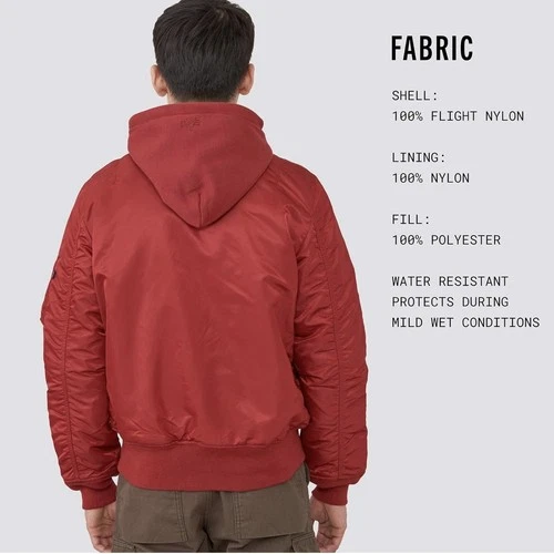 Alpha Industries Men’s MA-1 Natus Insulated Jacket Red Olive Lining Size 2XL image 4
