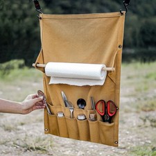 Canvas Hanging Bag with Hanging Hook for Tent For Camping Organization