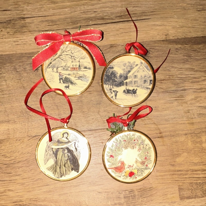 Hallmark Victorian Tree Chimes Vintage Christmas Ornaments Set of 4 1989