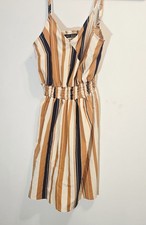 SHEIN Striped Romper Size Small V-Neck Sleeveless Jumpsuit Made in China