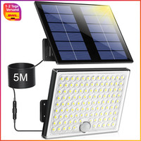 Solarlampe AußEn Bewegungsmelder 113 Led IP65 Wasserdicht 5M Kabel FüR Garten