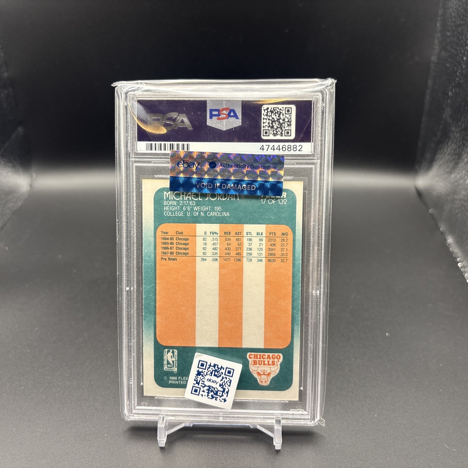 1988 Fleer Michael Jordan #17 PSA 9 Mint The GOAT 📈🔥 view 2
