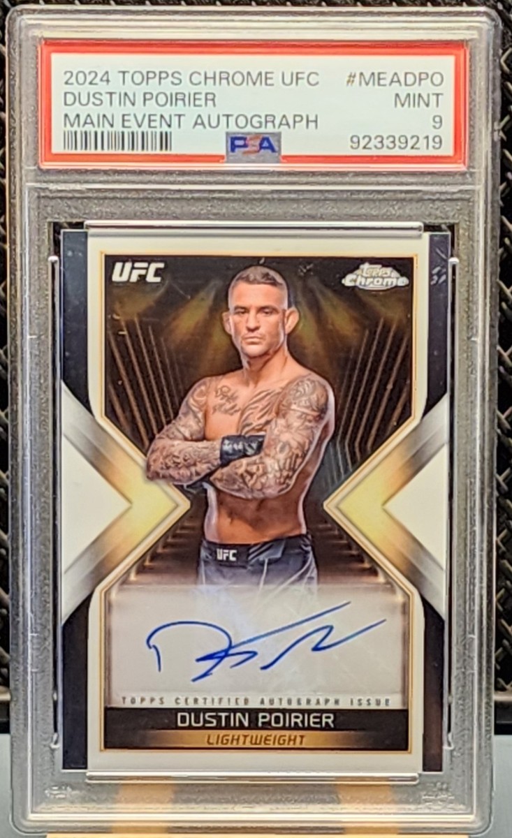 Carte Autographe Dustin Poirier 2025 Topps Chrome – Octagon Autographs Purple /10