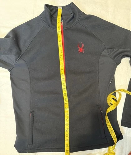 Spyder Constant Sweater Fleece Jacket Full Zip Mens L Black Red Mid Weight  Exc image 11