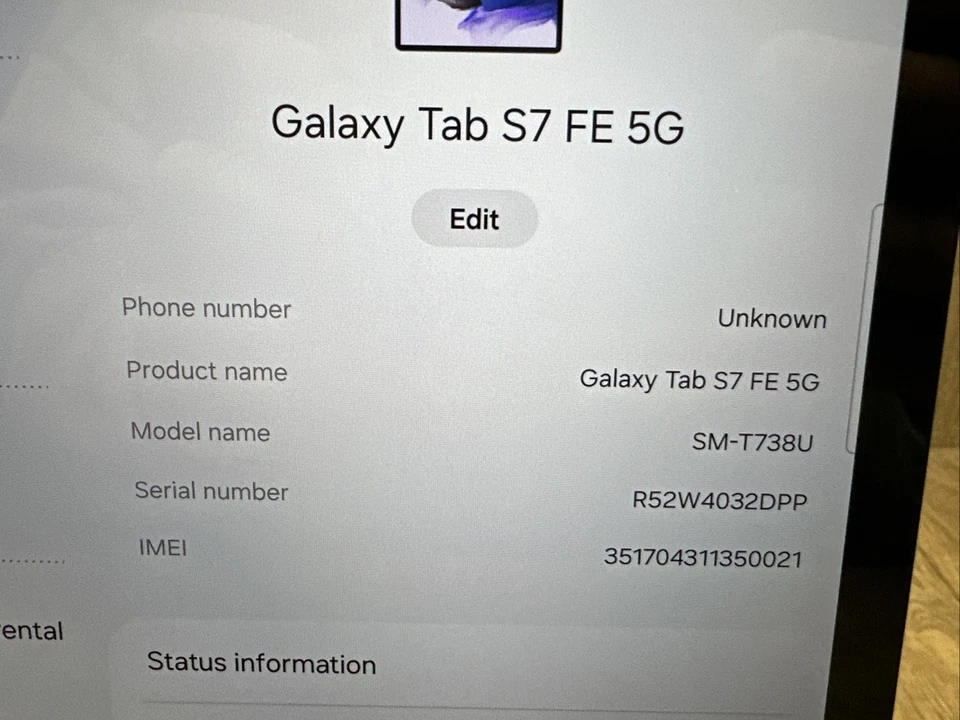 Samsung Galaxy Tab S7 FE 5G 12.4" T738U 64GB - Image 2 of 4