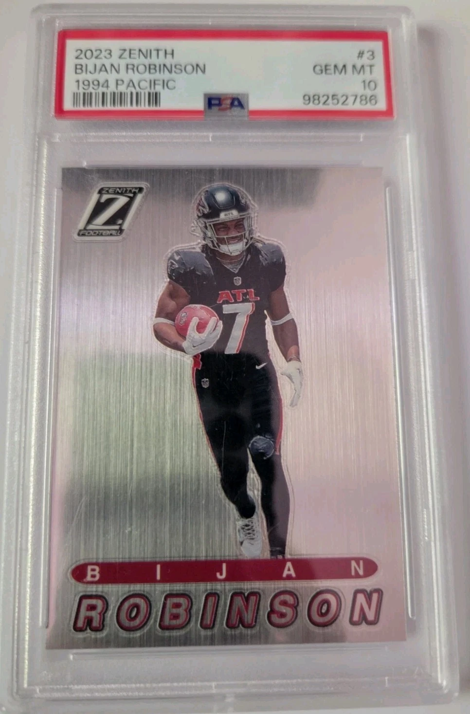 Bijan Robinson Panini Zenith 1994 Pacific #3 Base