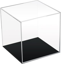 Caja de exhibici n de acr lico transparente de ensamblaje sencillo con base negr