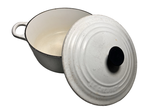 Le Creuset 22 cm weiß Gusseisen Auflaufform Topf Auflaufform rund & Deckel
