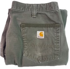 Carhartt Double Knees Carpenter Pants Mens 34x29 Sage Green Relaxed Fit Work