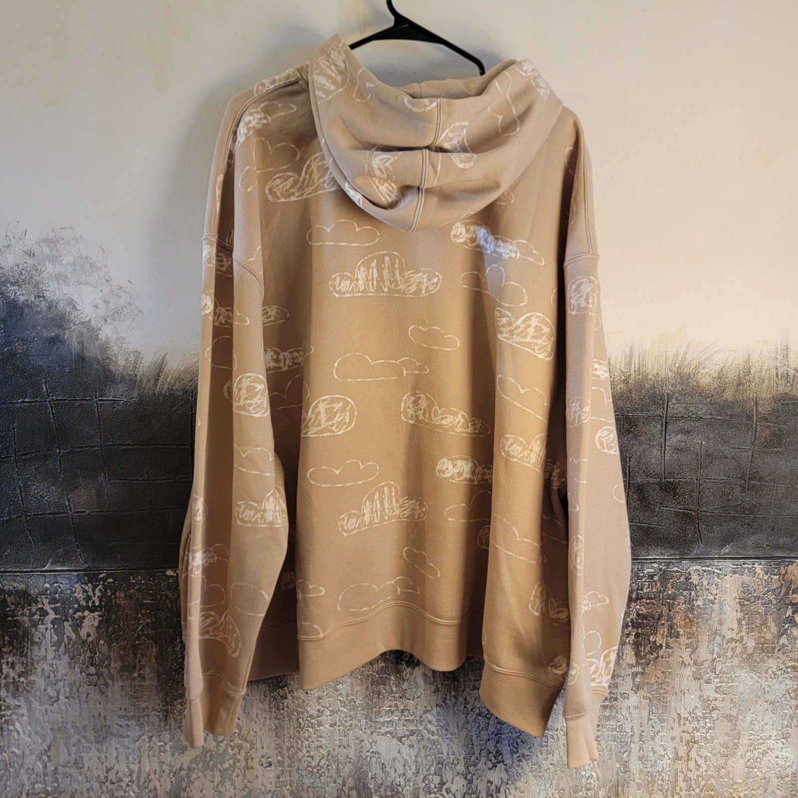 Jordan Jumpman Beige Cloud Print Pullover Hoodie Women's 2X Plus Loose Fit thumbnail 2