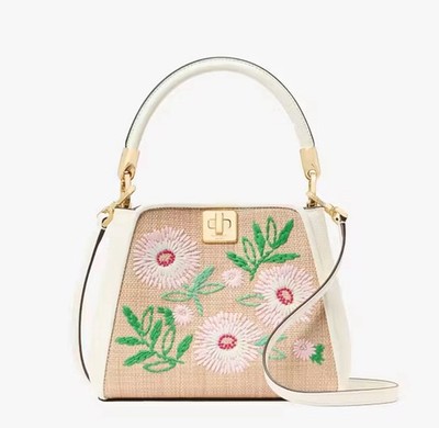 Kate Spade Phoebe Festival Floral Straw Small Top Handle Satchel