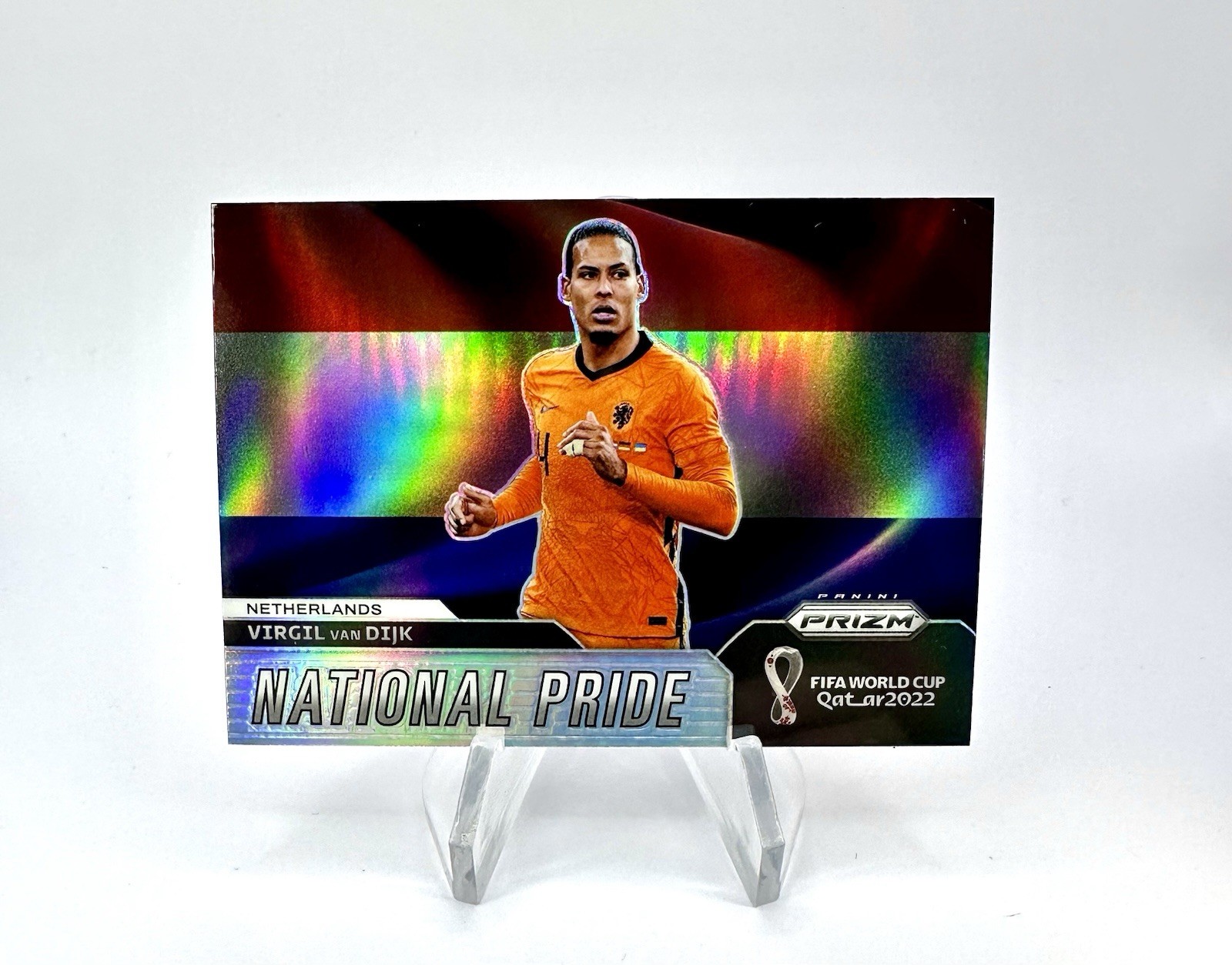 2022 Prizm World Cup National Pride #18 Virgil Van Dijk Liverpool Netherlands