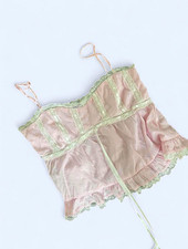 Edikted Pink Lace Trim Camisole Lingerie Top Size L