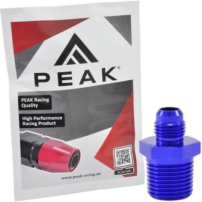 PEAK Alu Fitting AN6 Adapter 1/2 NPT Dash 6 Anschluss 9/16 - 18UNF Männlich