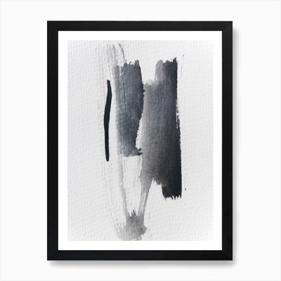 Aquarell trifft Bleistift schwarzer Strich gerahmtes Wandbild Poster Leinwanddruck Bild