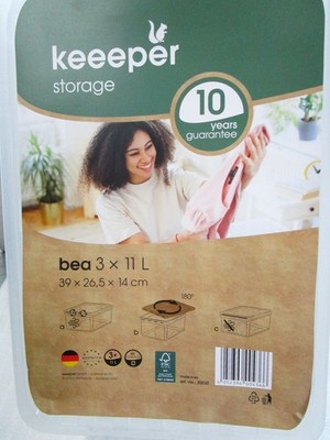 keeeper - Aufbewahrungsbox - Bea - 3-er-Set - 26,5 x 14 x 39 cm - Kunststoff