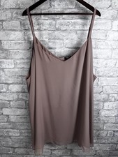 Torrid Sophie Chiffon Double Layer Cami Tank Top Taupe Neutral Size 6 6X