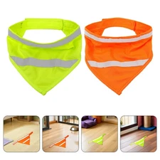 2 Pcs Pet Fluorescent Triangle Towel Puppy Scarf Bandanas for Puppies