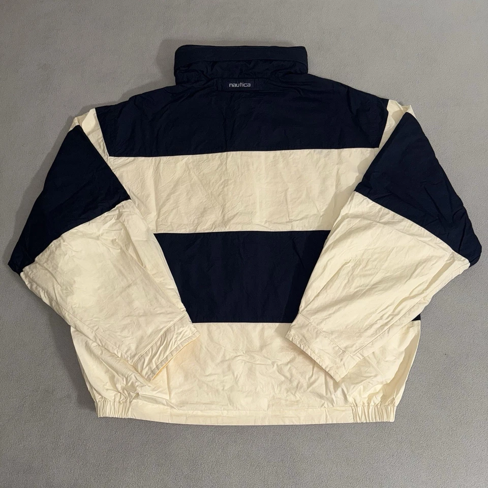 Vintage Nautica Striped Reversible Windbreaker Jacket XXL Hip Hop Outdoors 90s - Image 4 of 4