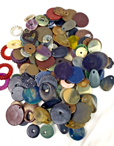 3 lbs Assorted Large Circular Beads Mixed Loose Lot for crafting