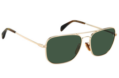 NEW David Beckham Aviator Gold Frame Green Lens Sunglasses DB 1093/S J5GQT