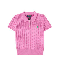 Polo Ralph Lauren Kids' short-sleeve cable-knit cotton polo sweater