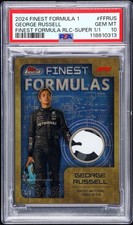 Marketplace image: 2024 Topps Finest F1 George Russell Superfractor Puma Patch 1/1 psa 10 Gem MT