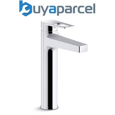 Kohler Tall Monobloc Bathroom Sink Basin Mixer Tap Chrome Includes PUW Waste