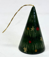 Christmas Ornament Wood Decorated Christmas Tree 1 11/16" High