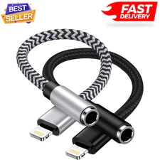 2Pack IPhone Headphone Adapter, [Apple MFi Certified] Lightning To 3.5mm Audio 8