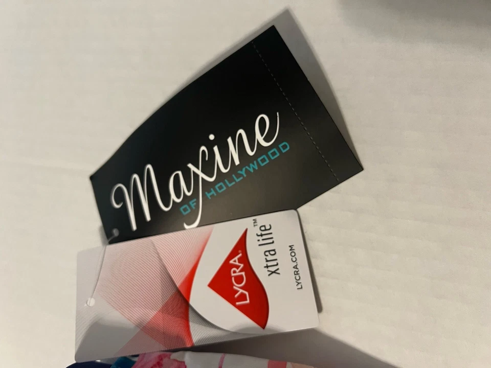 NWT Maxine Of Hollywood Tankini Top Women’s Size 16  Floral Multicolored Blouson - Image 4 of 4