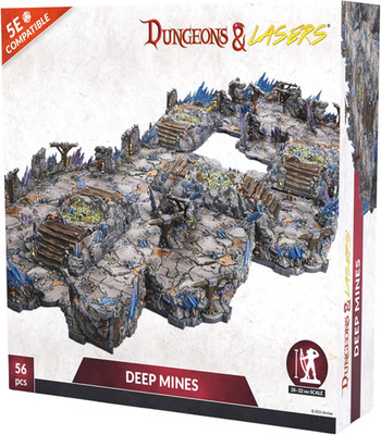 Deep Mines 56 Pc DND Terrain Set - Assemble & Paint for Epic Adventures!