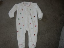 Jojo Maman Bebe Velour  Sleepsuit 9-12 Months