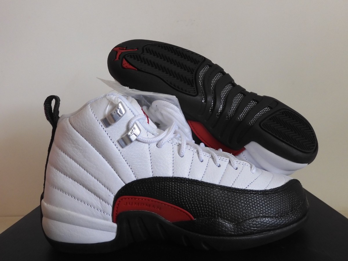 Nike Air Jordan 12 Retro Taxi Flip (GS) White-Gym Red-Black Sz 4Y