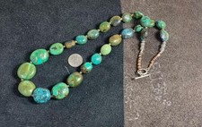 24" bold Gradual turquoise pebble bead necklace/Gorgeous / b140f-w3 